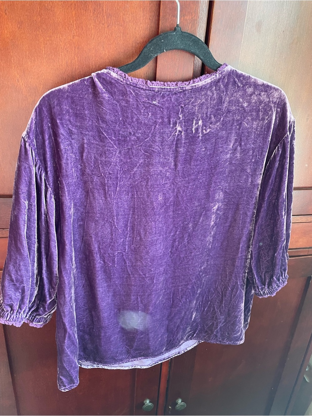 Sundance Purple Velvet Embroidered Alarie Women’s Top Boho Size Medium - Picture 15 of 16